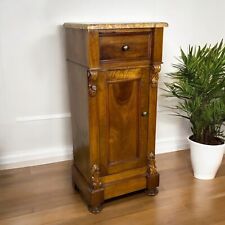 Comodino Antico in legno di noce piano marmo Epoca 800 vintage Italiano Mobile