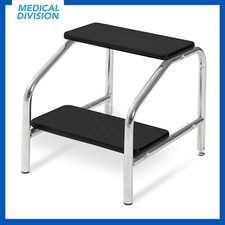 Predellino antiscivolo in acciaio a 2 gradini per lettino visita studio medico