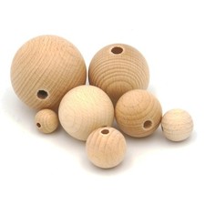 15 pezzi JOWE sfera in legno di faggio diam. 50 mm con foro - sfera in legno p