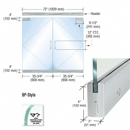 Crl bp4bs12del frameless glass - bp4bs12del,