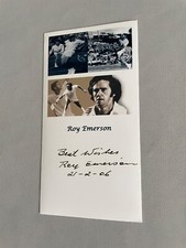 ROY EMERSON 'leggenda' 12x vincitore del Grande Slam Tennis foto firmata 3 x 6 autografo