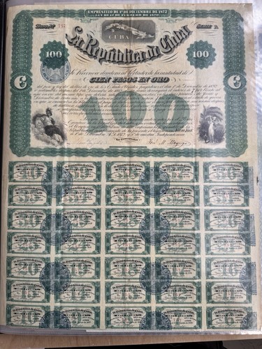 100 pesos oro repubblica di - repubblica,