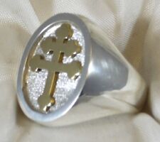 ANELLO CROCE LORENA ARGENTO 925 E ORO LORRAINE CROSS RING ST. SILVER AND  GOLD