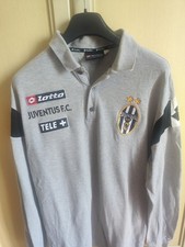 Vintage Juventus Shirt Mens Large Grey Polo 2001 02 Lotto Long Sleeve Top