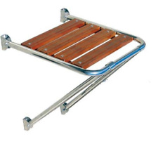 PLANCETTA DI POPPA IN ACCIAIO INOX AISI316 CON DOGHE IN LEGNO 45x39 BARCA