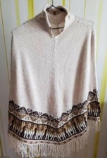 Alpaca maglia poncho - poncho:, beige