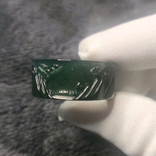Anello verde birmania inciso - birmania,