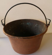 Antica grande pentola di rame RAMINA battuta a mano– da villa veneta dell’800