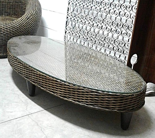 Tavolino basso ovale rattan - ovale, in