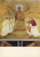 Cartolina d'epoca artistica - Aligi Sassu - Dettaglio Assemblea della Chiesa Vaticano II