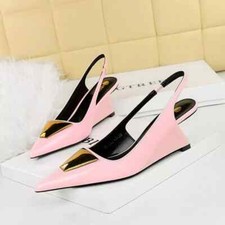 Decolte Scarpe 8 cm Rosa Zeppa