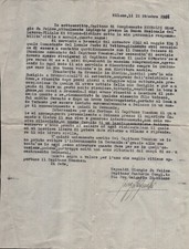 MILANO 1946 DOCUMENTO DICHIARAZIONE GIURATA EX MILITARE R.E. SU CAPITANO TEDESCO