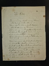 c.1840 Poema manoscritto