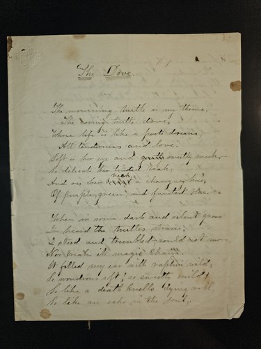1840 poema manoscritto - c.1840,