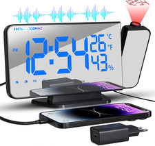 Sveglia Con Proiettore 7,5 Pollici Radio Sveglia Digitale Da Comodino Con Proiet
