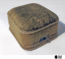 Antica scatola per gioielli in velluto verde oliva vintage  primo 1900s