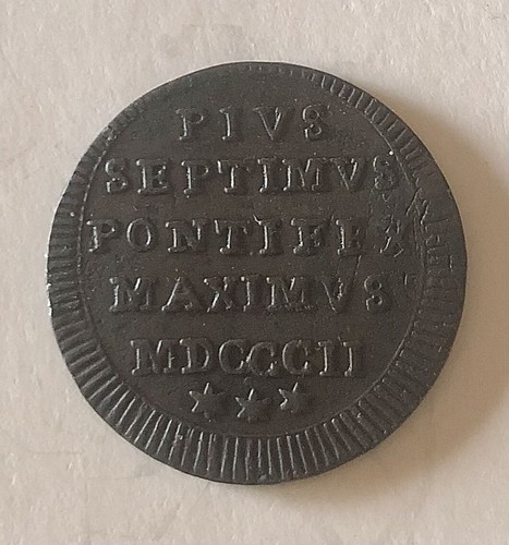 Papa pio vii mezzo baiocco - mezzo,