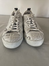 John Galliano Sneaker Allover Stampa Giornale Specchio M US 8/ EU41 Artsy Rara