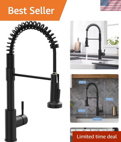 Black kitchen faucet - kitchen, with