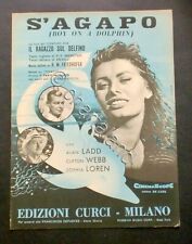 Musica Spartito - S'Agapo - H. W. Friedhofer - Pianoforte e Canto - 1957