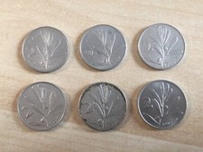 LOTTO MONETE 2 LIRE OLIVO APE 6 PEZZI 1953 1954 1956 1957 1959 1982