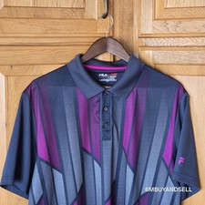 Polo Fila Golf Sport Vestibilità Atletica Uomo Pickleball Ping Pong Taglia Large