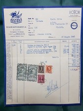 Rara Fiat 501 505 507 514 fattura ricambi 1948 documento d'epoca