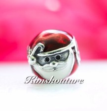 Autentico Charm Pandora Jolly Babbo Natale con Smalto Rosso e Bianco 791405ENMX