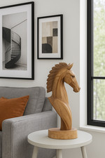 Scultura testa di cavallo in