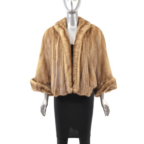 Mantello visone marrone chiaro