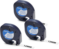 Nastro per Etichette, Compatibile Con Dymo Letratag Plastica Etichettatrice, 3PC
