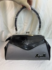 RARA borsa Sourpuss Spiderweb tatuaggio bacio lucchetto nuova con etichetta spettrale gotico Halloween