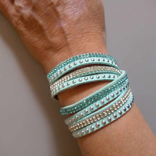 Bracciale celeste con brillantini azzurro Zara braccialetto borchie borchiette b