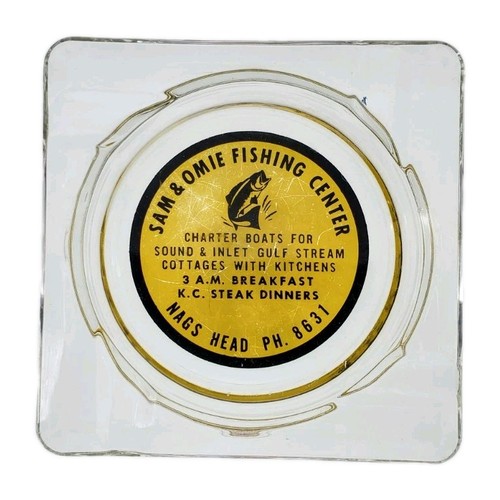 Vintage glass ashtray sam - glass,