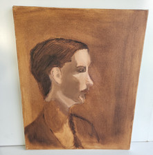 Profilo donna ritratto figurativo tela dipinto olio arte moderna da parete 20" x 16"