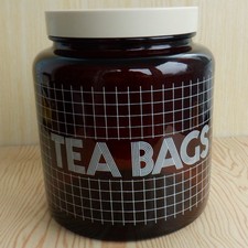 Vintage Glass Storage Jar TEA