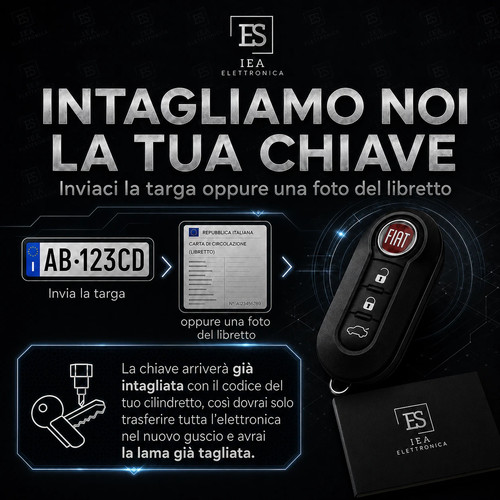 Guscio chiave per fiat con - guscio,