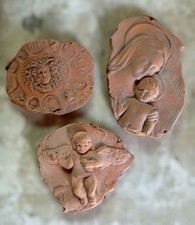 TRITTICO TERRACOTTE NO ANTICA APPENDE MURARE GELO OK  Medusa Angelo Madonna 13cm