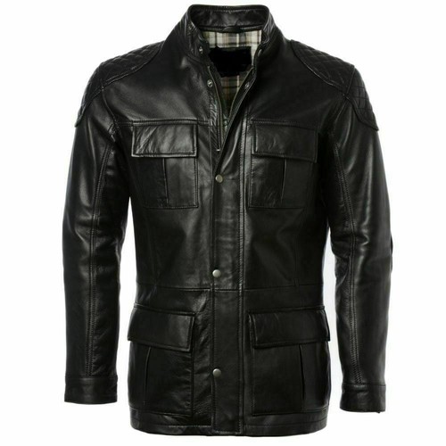 Cappotto uomo vera pelle nero