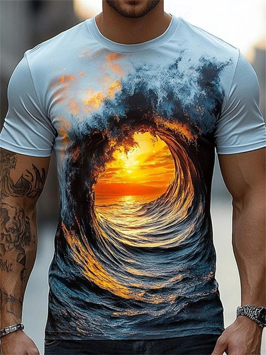 Shirt uomo estiva stampa - t-shirt,