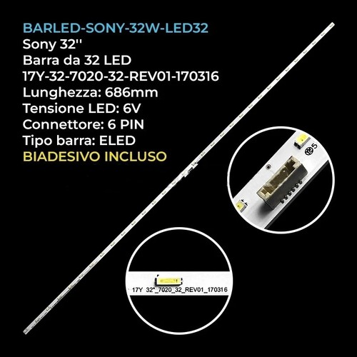 Barra led sony - barra, 32