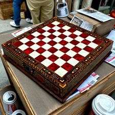 Scacchiera in legno 15" fatta