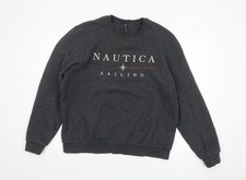 Felpa Nautica Uomo Grigio Logo