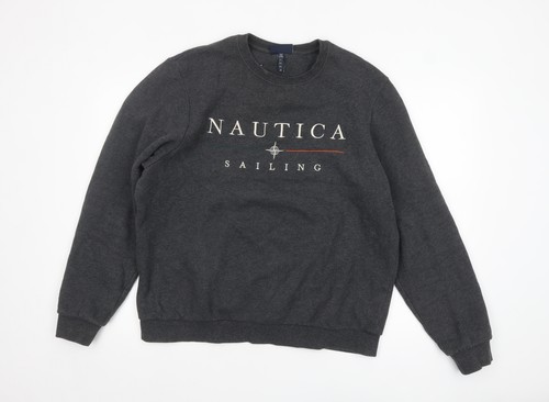 Felpa nautica uomo grigio - grigio, logo