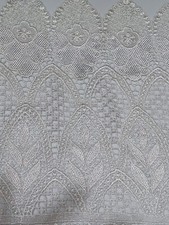 PIZZO MACRAMÈ STOFFA NUOVO BIANCO TENDAGGI ALTEZ. 37 CM SARTORIA vendita a metro