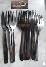 12 FORCHETTE DA DOLCE IN ACCIAIO INOSSIDABILE VINTAGE '70 MARCATE NEO INOX 18/8