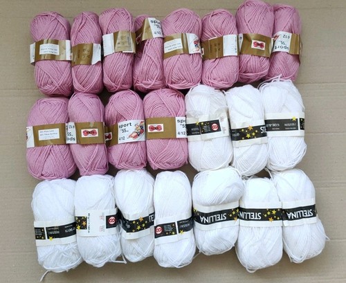 Lotto stock gomitoli lana rosa - gomitoli,