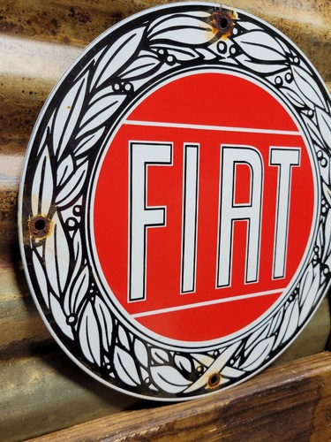 Insegna porcellana fiat - insegna,