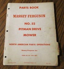 Catalogo ricambi motofalciatrice Massey Ferguson MF 52 Pitman Drive libretto settembre 1961