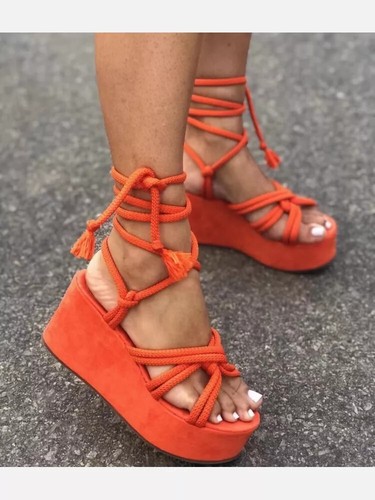 Sandali donna zeppa 5 - donna, 6.5